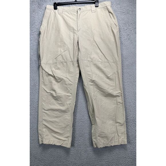 Columbia Hiking Pants Mens 40 Beige‎ Nylon Blend Flat Front Activewear Outdoor - Picture 1 of 12